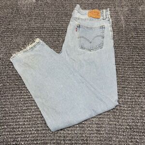 Levis 560 Mens Jeans 36x34 Comfort Fit Light Wash Blue Denim Distressed Y2K